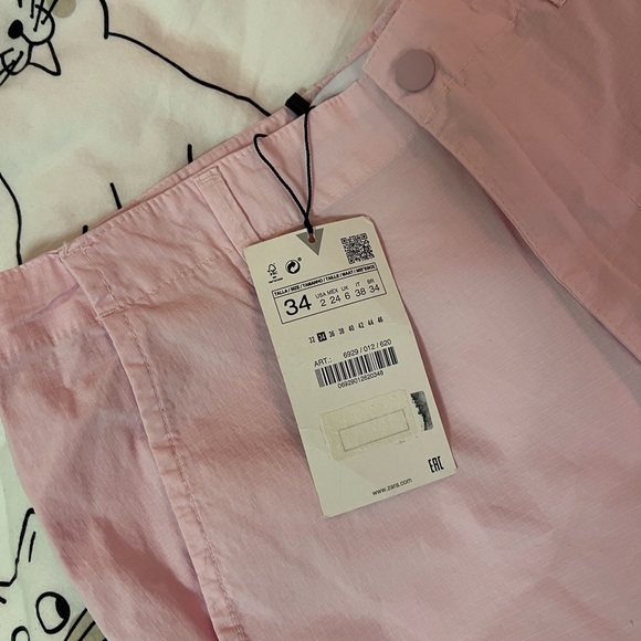 Zara Pink Convertible Cargo Pants Size 26 (US 2) - Picture 7 of 8